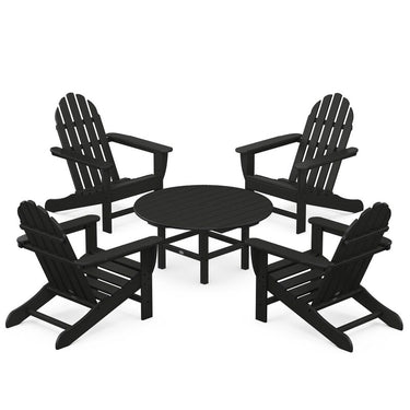 POLYWOOD Classic Adirondack 5-Piece Conversation Set - Black